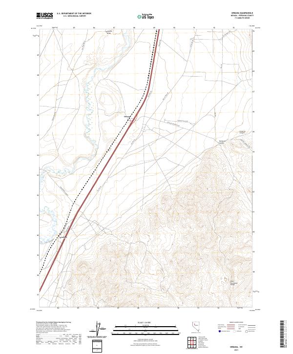 Oreana, NV — USGS 7.5-minute topo (2021)