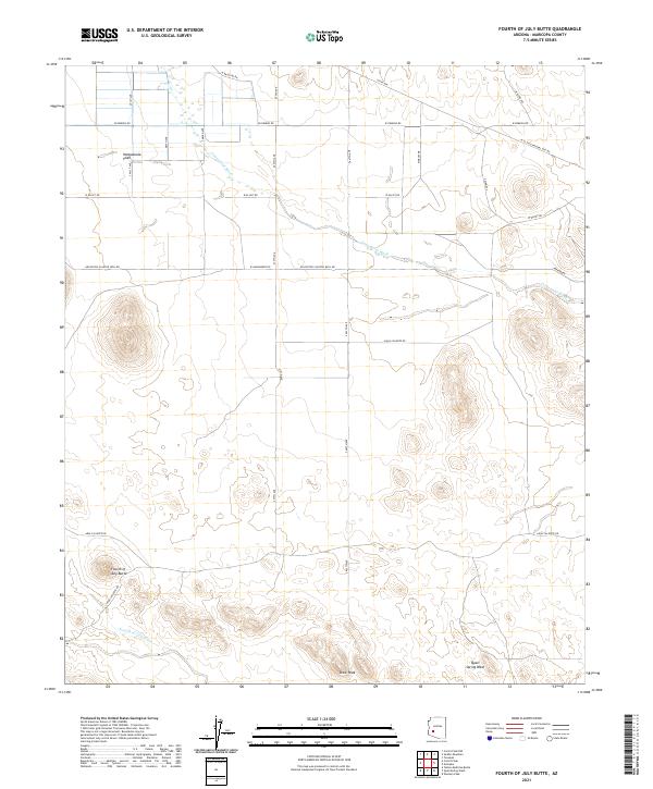 Fourth of July Butte, AZ — USGS 7.5-minute topo (2021)