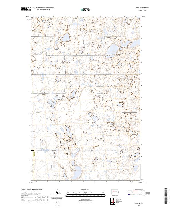 Plaza SE, ND — USGS 7.5-minute topo (2024)