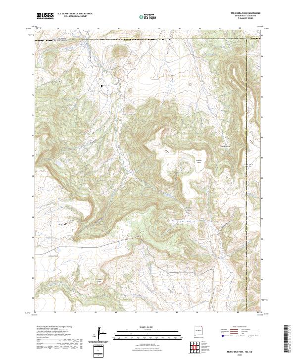 Trinchera Pass, NM-CO — USGS 7.5-minute topo (2023)