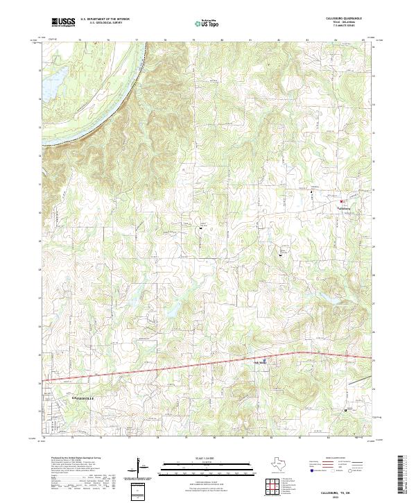 Callisburg, TX-OK — USGS 7.5-minute topo (2022)