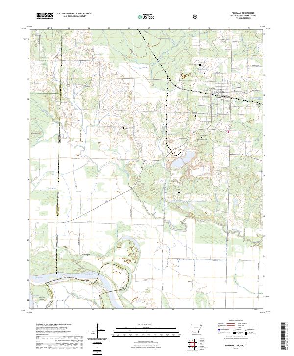 Foreman, AR-OK-TX — USGS 7.5-minute topo (2024)