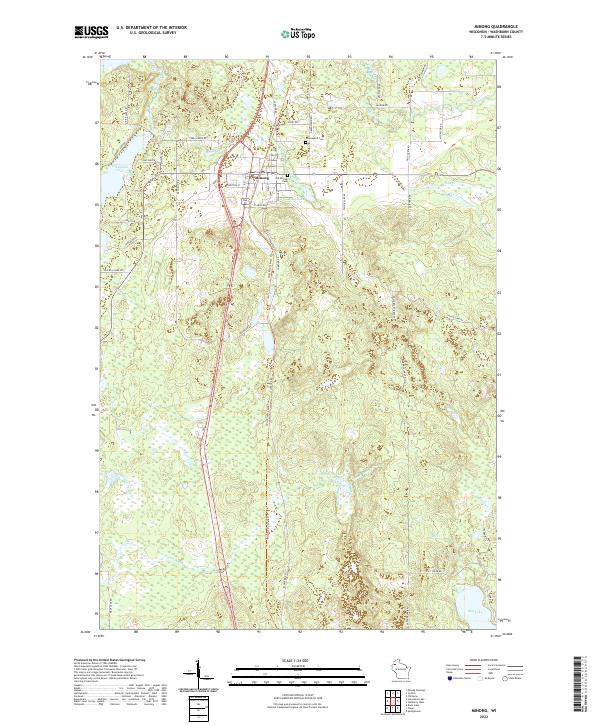 Minong, WI — USGS 7.5-minute topo (2022)