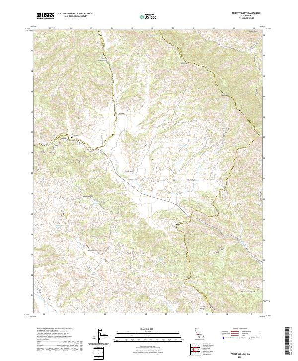 Priest Valley, CA — USGS 7.5-minute topo (2021)