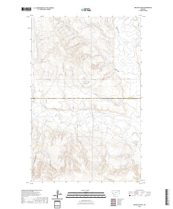 Nielsen Coulee, MT — USGS 7.5-minute topo (2024)