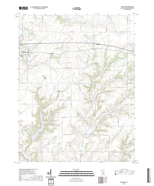 Beaucoup, IL — USGS 7.5-minute topo (2024)