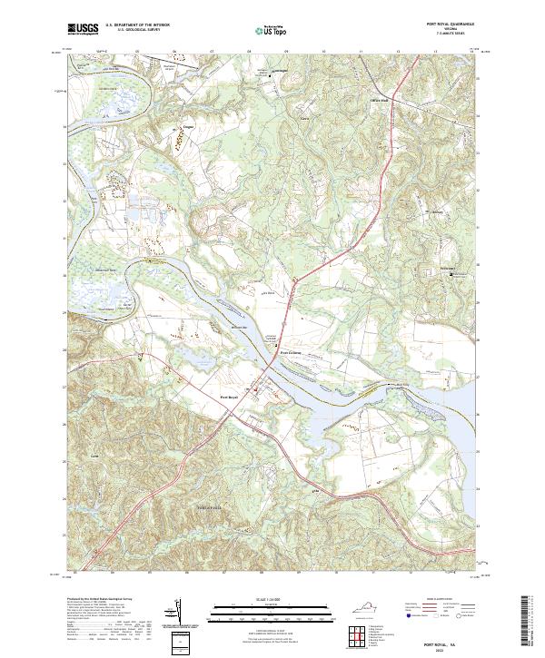 Port Royal, VA — USGS 7.5-minute topo (2022)
