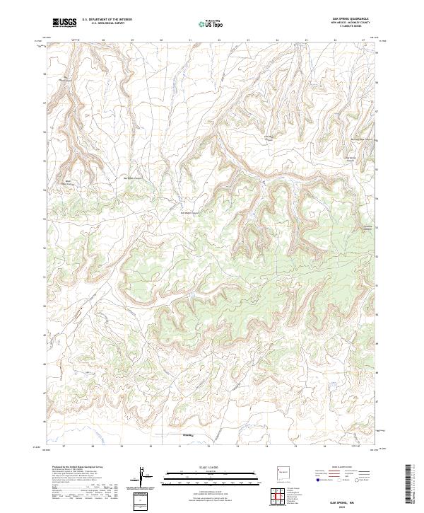 Oak Spring, NM — USGS 7.5-minute topo (2023)