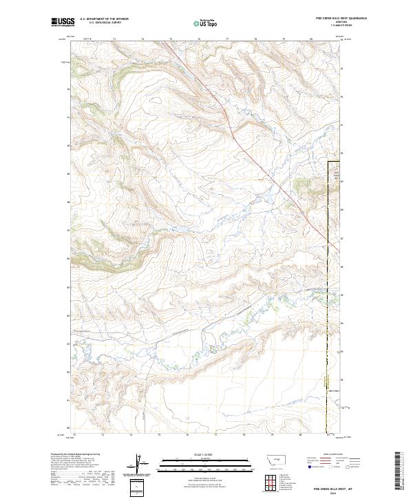 Pike Creek Hills West, MT — USGS 7.5-minute topo (2024)