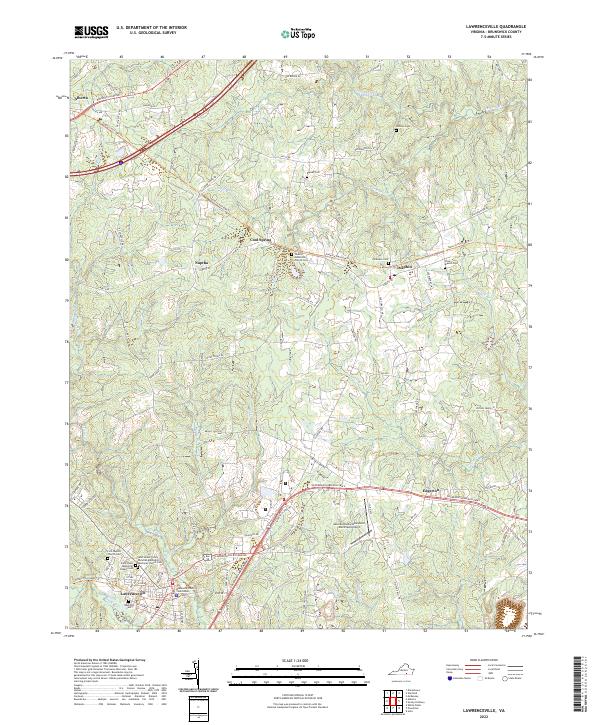 Lawrenceville, VA — USGS 7.5-minute topo (2022)