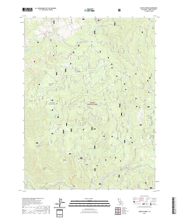 Naufus Creek, CA — USGS 7.5-minute topo (2021)