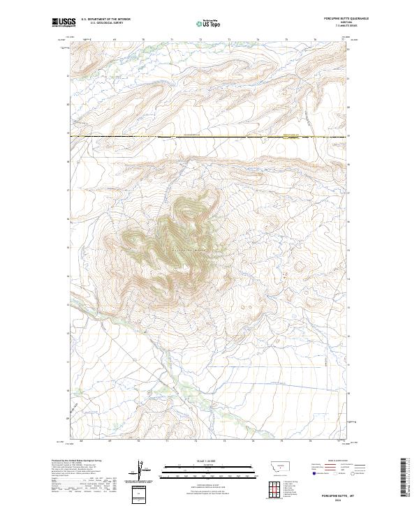 Porcupine Butte, MT — USGS 7.5-minute topo (2024)