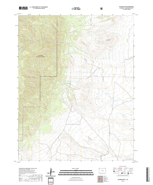 Hayden Butte, CO — USGS 7.5-minute topo (2022)