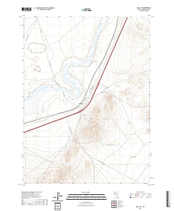 Mill City, NV — USGS 7.5-minute topo (2021)