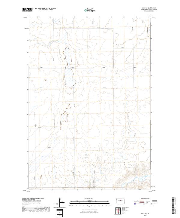 Agar SW, SD — USGS 7.5-minute topo (2021)