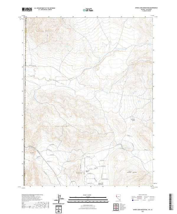 Seven Lakes Mountain, NV-CA — USGS 7.5-minute topo (2021)