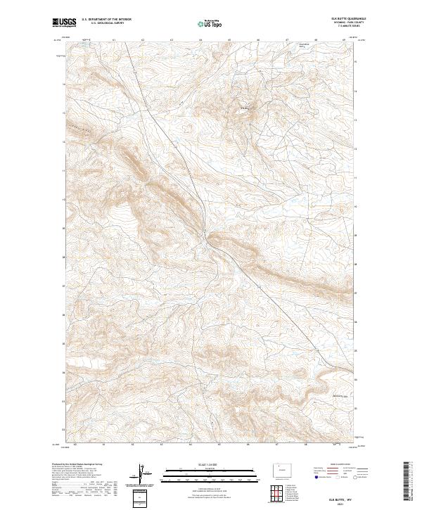 Elk Butte, WY — USGS 7.5-minute topo (2021)