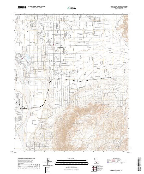 Apple Valley South, CA — USGS 7.5-minute topo (2021)