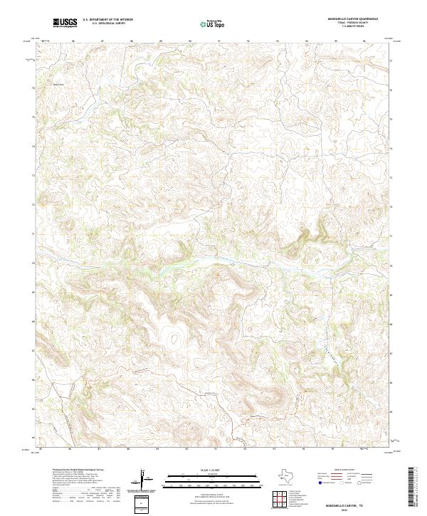 Manzanillo Canyon, TX — USGS 7.5-minute topo (2022)