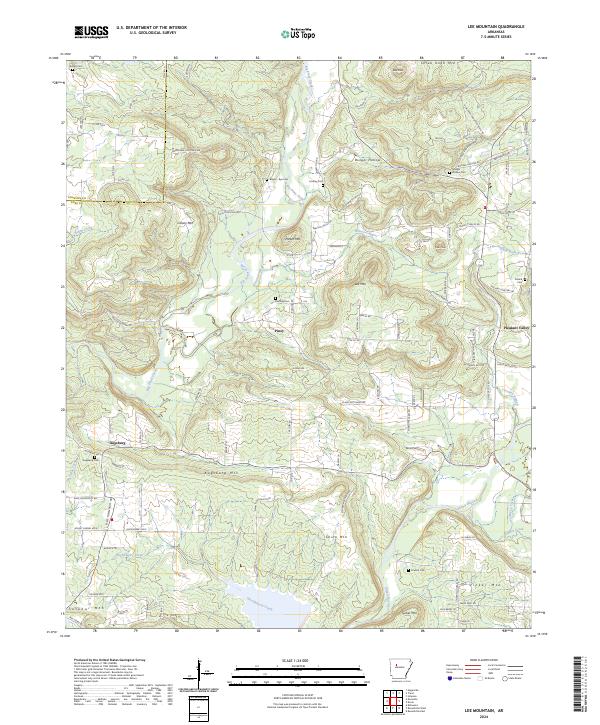 Lee Mountain, AR — USGS 7.5-minute topo (2024)