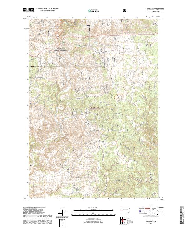 Jewel Cave, SD — USGS 7.5-minute topo (2021)
