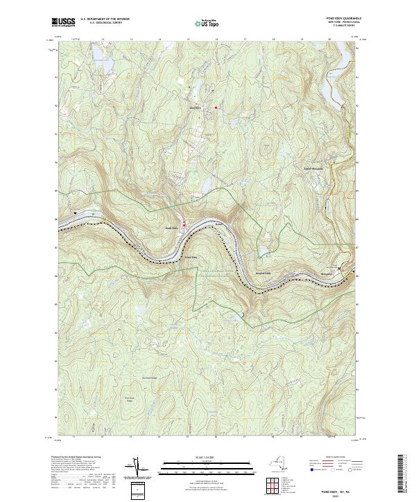 Pond Eddy, NY-PA — USGS 7.5-minute topo (2023)