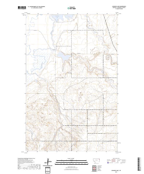Johnson Lake, MT — USGS 7.5-minute topo (2024)