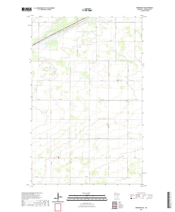 Greenbush NE, MN — USGS 7.5-minute topo (2022)