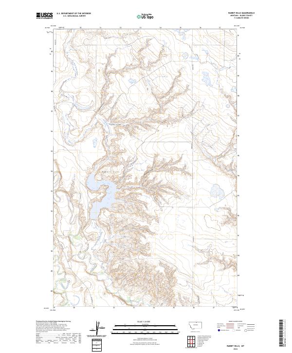 Rabbit Hills, MT — USGS 7.5-minute topo (2024)