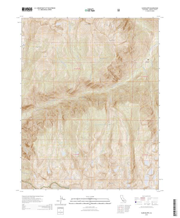Slide Bluffs, CA — USGS 7.5-minute topo (2026)