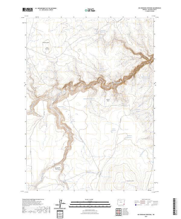No Crossing Crossing, OR — USGS 7.5-minute topo (2023)