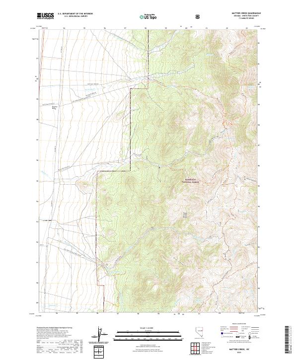 Mattier Creek, NV — USGS 7.5-minute topo (2021)