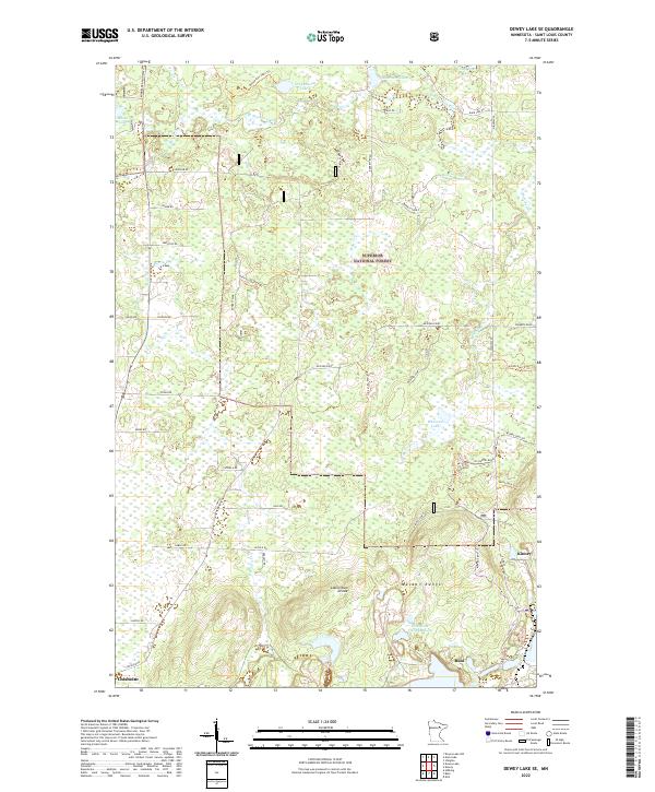 Dewey Lake SE, MN — USGS 7.5-minute topo (2022)