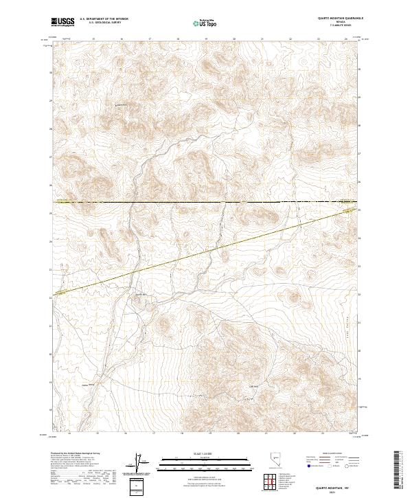 Quartz Mountain, NV — USGS 7.5-minute topo (2021)