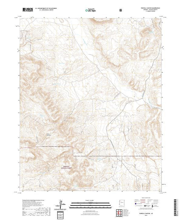 Purcell Canyon, AZ — USGS 7.5-minute topo (2021)
