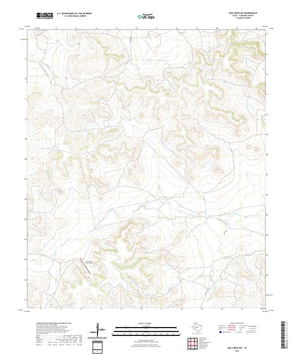 Dog Creek NW, TX — USGS 7.5-minute topo (2022)