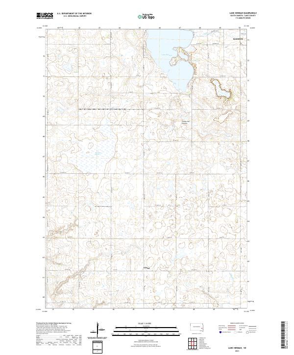 Lake Herman, SD — USGS 7.5-minute topo (2021)