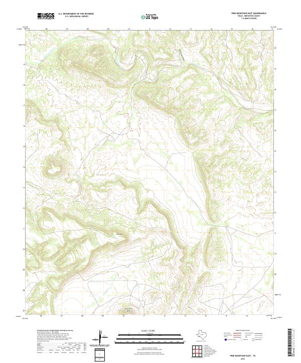 Pine Mountain East, TX — USGS 7.5-minute topo (2022)