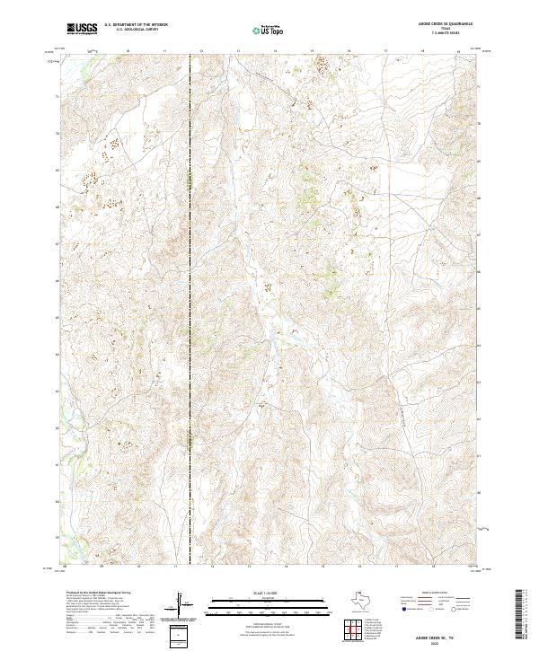 Adobe Creek SE, TX — USGS 7.5-minute topo (2022)