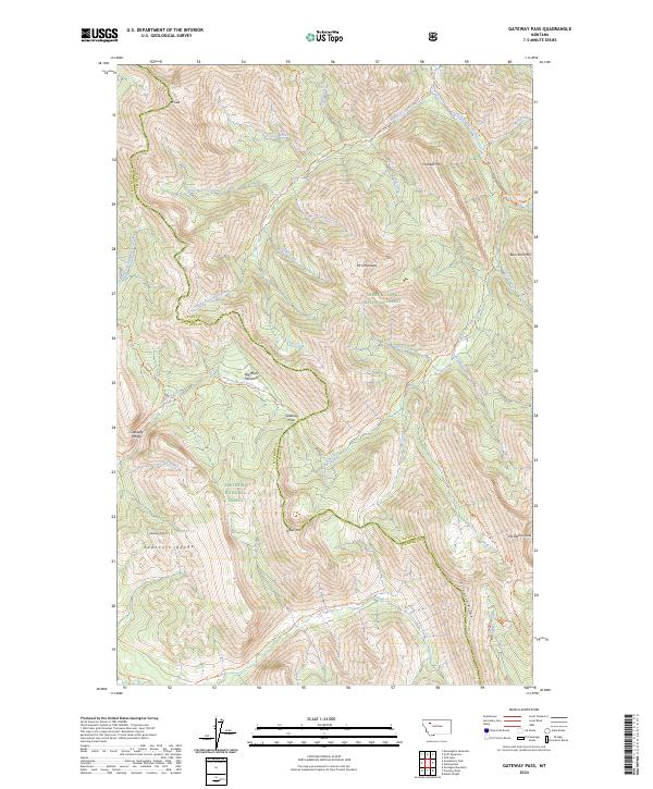 Gateway Pass, MT — USGS 7.5-minute topo (2024)