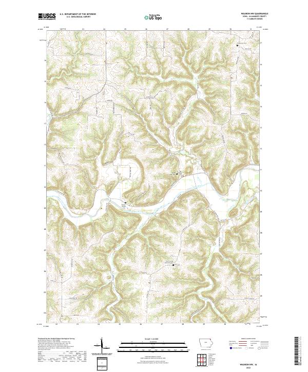 Waukon NW, IA — USGS 7.5-minute topo (2022)