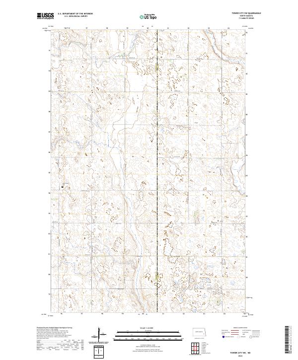 Tower City SW, ND — USGS 7.5-minute topo (2024)