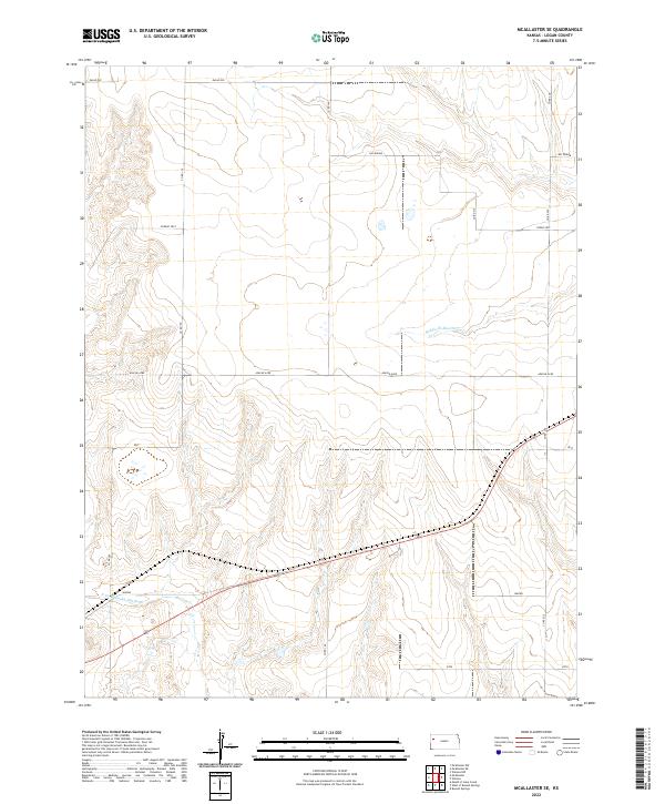 McAllaster SE, KS — USGS 7.5-minute topo (2022)
