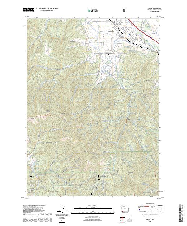 Talent, OR — USGS 7.5-minute topo (2023)