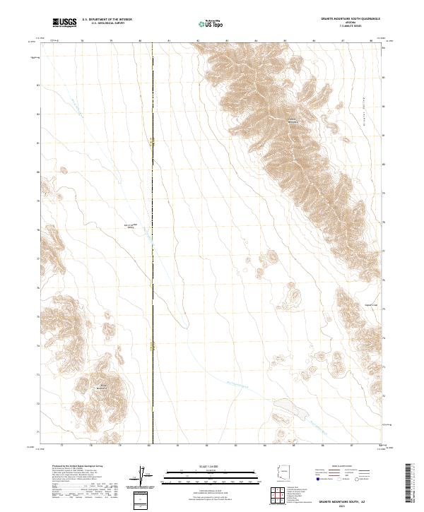 Granite Mountains South, AZ — USGS 7.5-minute topo (2021)