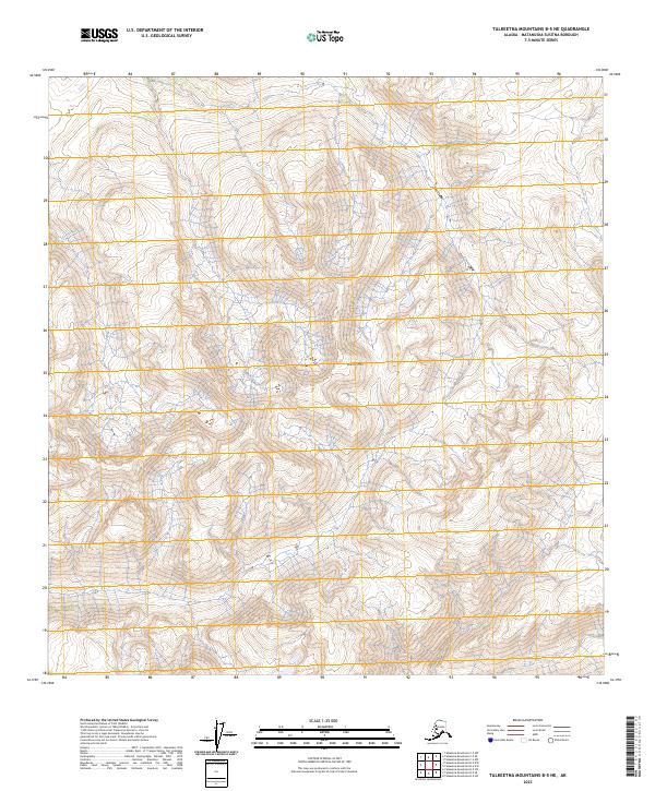 Talkeetna Mountains B-5 NE, AK — USGS 7.5-minute topo (2023)