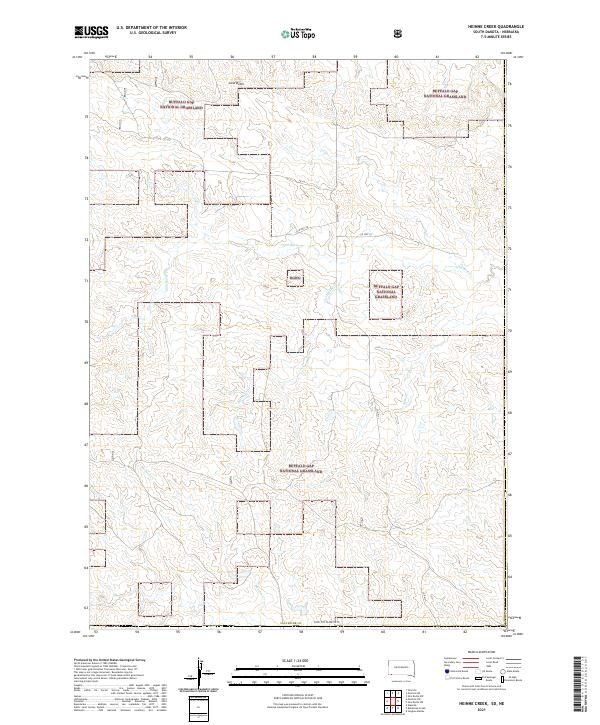 Heinne Creek, SD-NE — USGS 7.5-minute topo (2021)