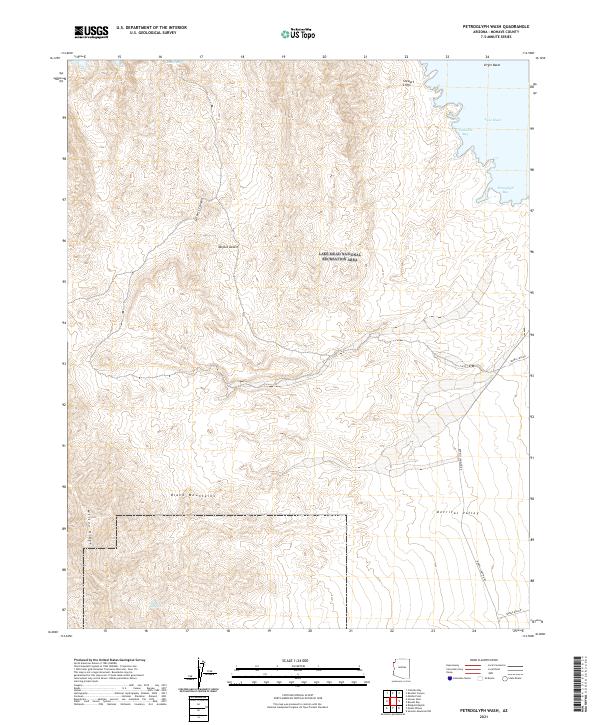 Petroglyph Wash, AZ — USGS 7.5-minute topo (2021)