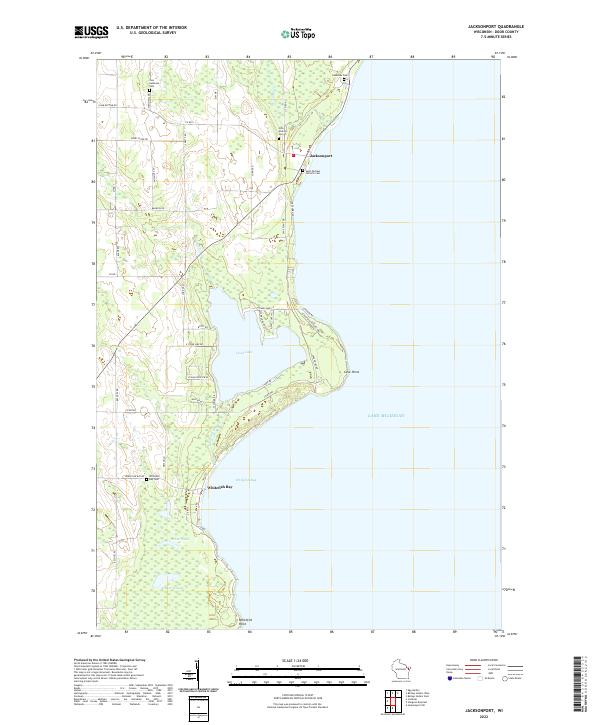 Jacksonport, WI — USGS 7.5-minute topo (2022)