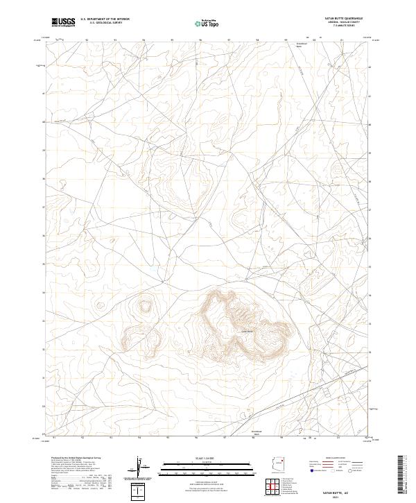 Satan Butte, AZ — USGS 7.5-minute topo (2021)